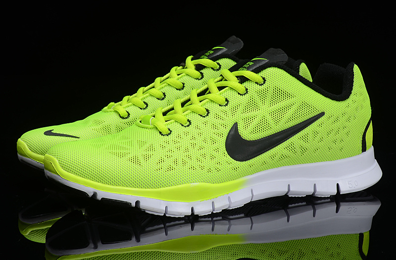 Hot Nike Free5.0 Men Shoes Greenyellow/Black/